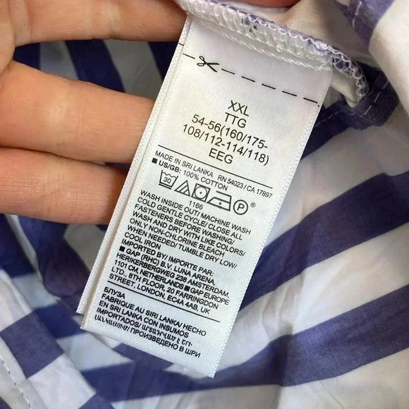 NWT Banana Republic purple  white striped shirt - Picture 3 of 5